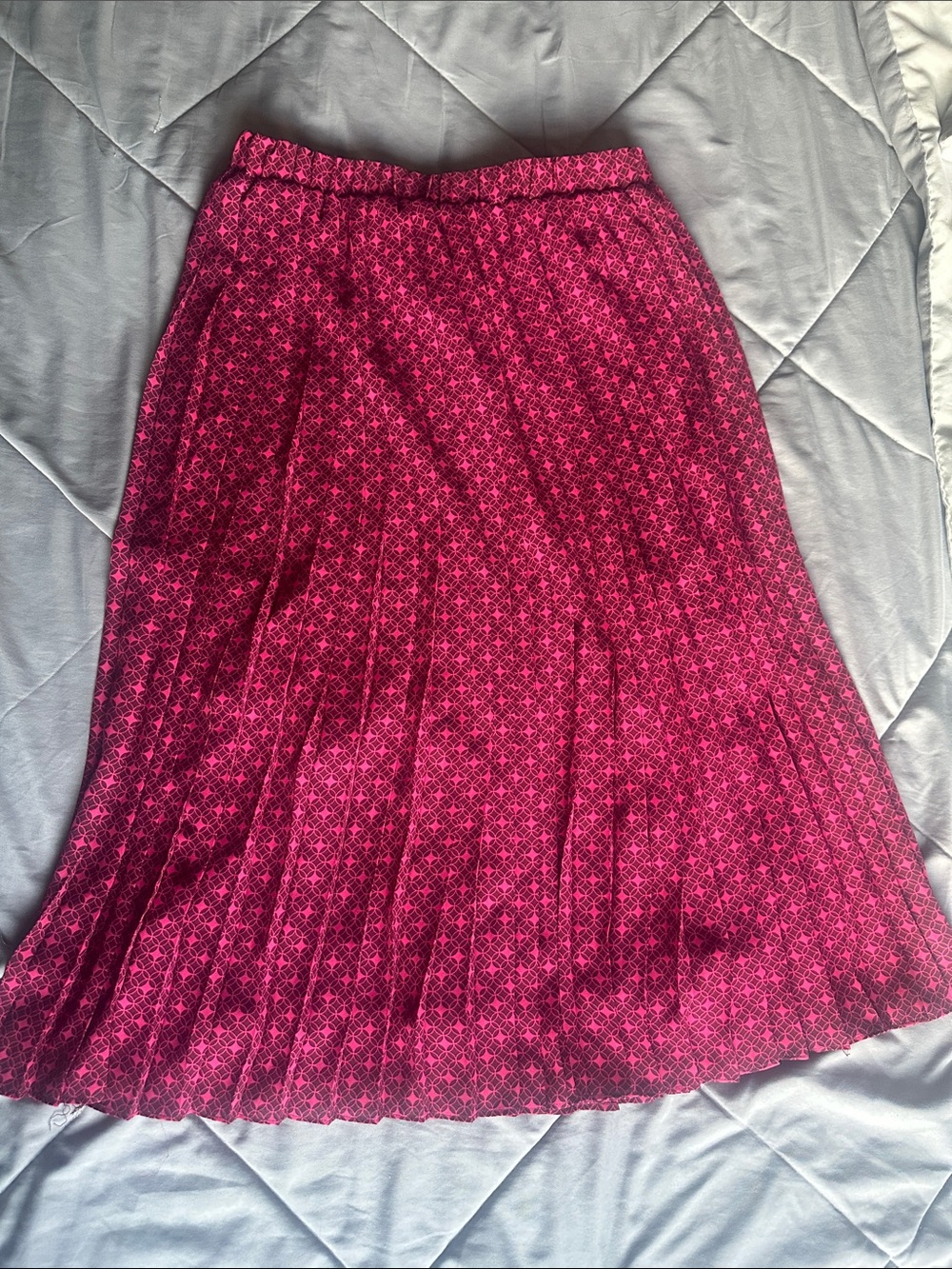 Women’s Pink Patterned Pleated Skirt